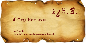 Őry Bertram névjegykártya